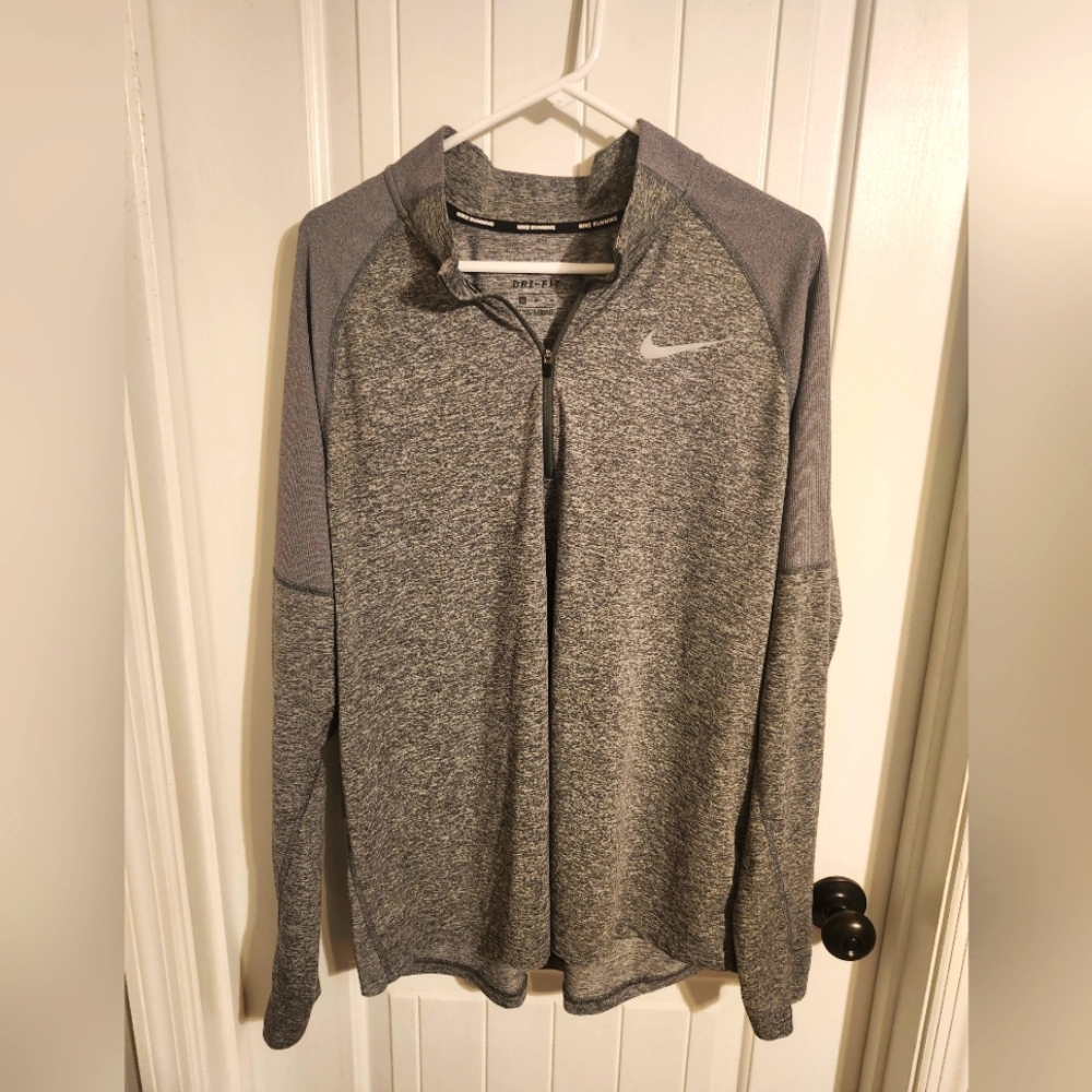 Nike Heather Gray Quarter-Zip Top